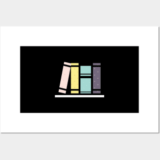 Pastel Book On Shelves Stack Of Pink, Yellow & Purple Books Posters and Art